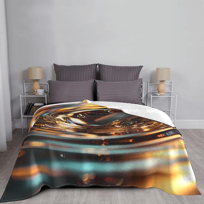 Liquid Metal Swirl Soft Fleece Blanket 60 * 50 inch Soft Sofa Blanket Suitable for Sofa Camping Travel Night Cover Blanket
