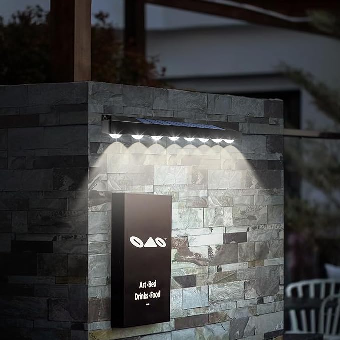 2 Pack Solar Sign Lights Outdoor Waterproof 4000K Warm White Solar Lights with Dusk to Dawn Sensor for Real Estate Signs House Numbers Address Plaques Yard Patio Porch &amp Commercial Signs