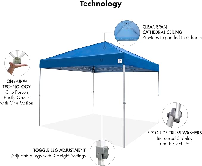 E-Z UP Patriot ONE-UP Technology Shelter 10' x 10' Royal Blue (PTSRB10)