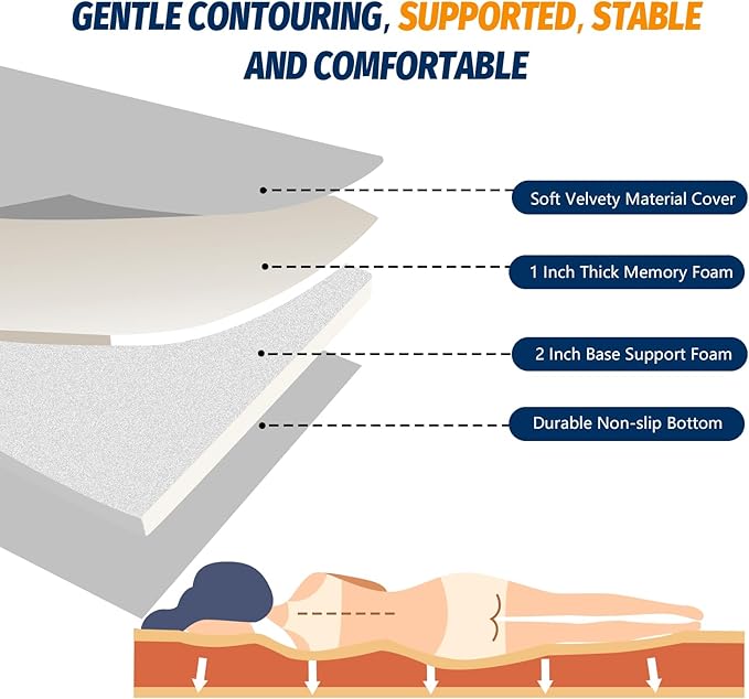 CYMULA Memory Foam Camping Mattress Pad CertiPUR-US Sleeping Mat Portable Roll Up Mattress for Adults Camping Bed Pads for Sleepover Car Bed with Travel Bag