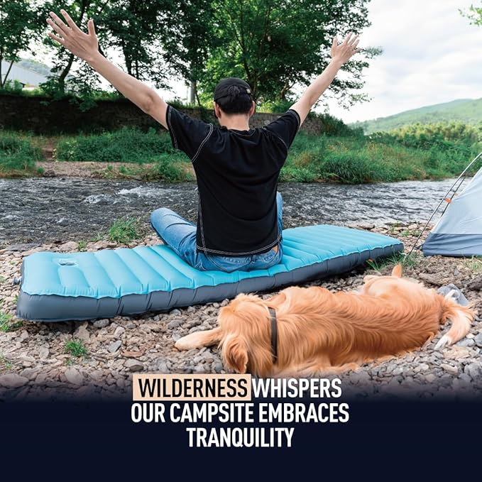 ZOOOBELIVES 3D Wrapping Inflatable Camping Sleeping Pad with Built-in Pump Extra Thick and Wide Ultimate Comfortable Compact Camp Air Mat for Tent Car Traveling and Backpacking - Airlive2000X