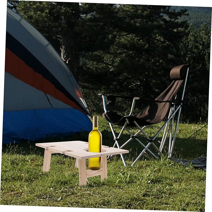 SUPVOX Folding Wine Table for Outdoor Picnics Portable and for Beach Festivals Compact Design Ample Storage Space