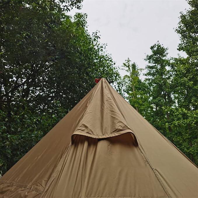 Tipi Hot Tent with Fire Retardant Stove Jack for Flue Pipes 3~4 Person Lightweight Teepee Tents with Snow Skirt for Family Team Outdoor Backpacking Camping Hiking