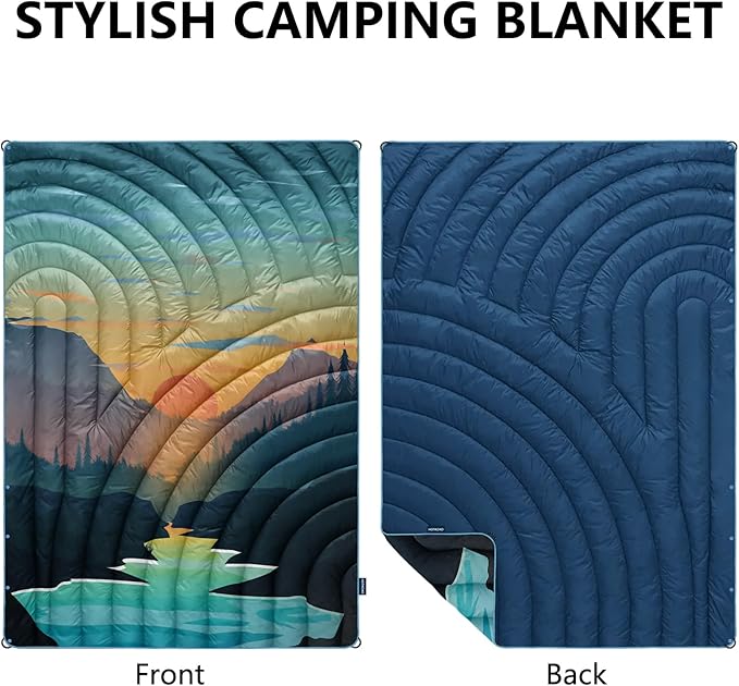 Camping BlanketLightweight Puffy Printed Camping Blanket Packable Outdoor Blanket for CampingTraveling Stadium Hiking Picnics