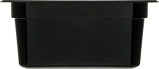 Carlisle FoodService Products Storplus 1/2-Size Food Pan for Catering Buffets and Restaurants Polycarbonate 6 Inches Deep Black (Pack of 6)