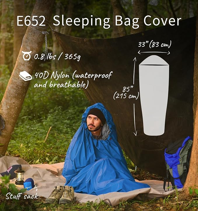 Litume Bivy Sack Sleeping Bag Cover – Waterproof Mummy-Style Compact &amp Lightweight Shelter for Stealth Camping Backpackers Wild bushcraft Equipment Outdoor Survival