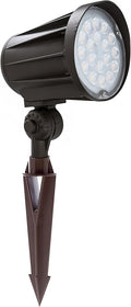 Westgate Lighting LED 12 Volt Outdoor Landscape Garden Bullet Flood Lights - Path Walkway Lawn Spotlights - Wire/Spike Accessories Included - IP67 Waterproof - High Lumen (32W 3000K Warm White Bronze)