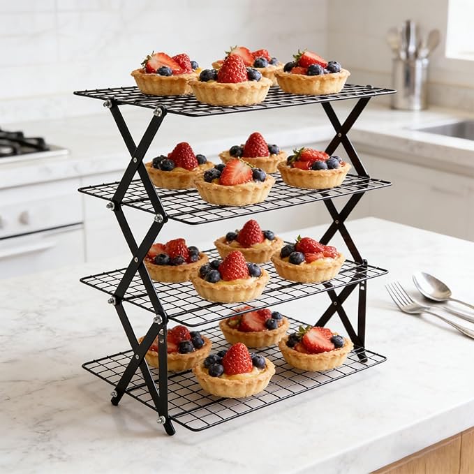 Strong Refrigerating Rack for Professional Kitchens Pliable Collapsing Compact Not Stick Face Modifiable Height Space Saving