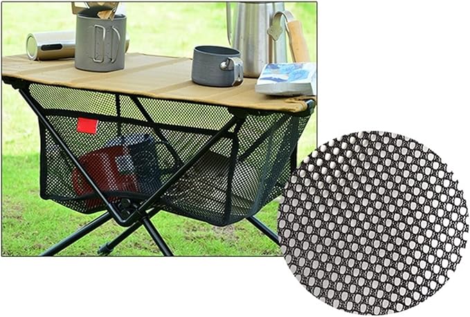 Camp Table Storage Bag Mesh Tripod Organizer for Camping Picnic and Outdoor Folding Table Under Table Storage Bag Black
