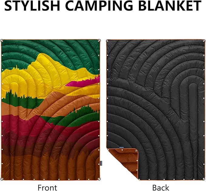 Camping BlanketLightweight Puffy Printed Camping Blanket Packable Outdoor Blanket for CampingTraveling Stadium Hiking Picnics