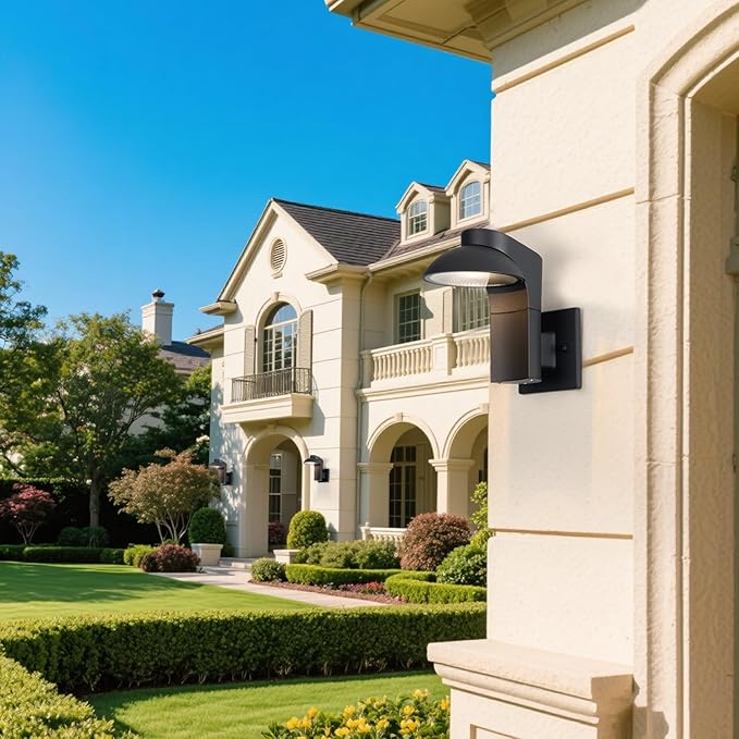 Outdoor Wall Lights 2 Packs 350-degree rotating lamp head Sconces Lights IP65 Waterproof Porch Sconces 10%-100% Dimmable 3000k 120-277V for garages balconies courtyards and entryways