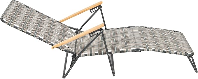 Camp &amp GO 4-Position Folding Web Lawn Chair Outdoor Lounger Multi