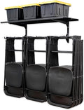 StoreYourBoard Chair Storage Rack with Storage Shelf – Folding Chair Rack for Home &amp Garage Organization Chair Hangers for Folding Beach Patio &amp Camping Chairs Heavy Duty Steel Holds 300