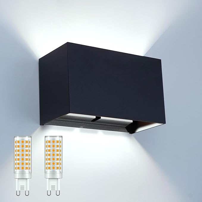 KICAAO Modern Wall Sconce 16W IP65 Waterproof LED Modern Lighting Suitable for Indoor and Outdoor Replaceable G9 LED BulbAdjustable Light Angle