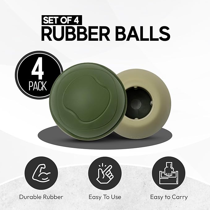 Stabilizing Rubber Ball Feet for Helinox Camping Chair - Durable Outdoor Chair Leg Cap Help Stability on Rugged and Uneven Surfaces (Olive &amp Khaki 55mm)