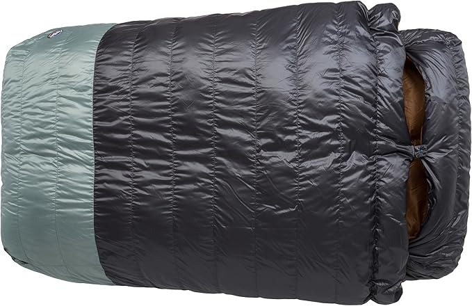 Big Agnes King Solomon 20°F Doublewide Sleeping Bag 2-Person Down Fill Sleeping Bag with Double Zipper Entry Zip-Off Quilt Pad Attachment System
