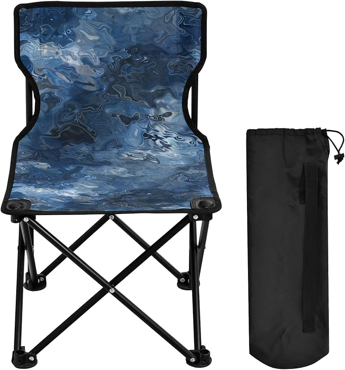 Silver and Blue Dreams Collapsible Backpack Beach Chairs for Adults Lightweight Backpacking Chair Carry Bag Included Fishing Chair for Sports Indoor