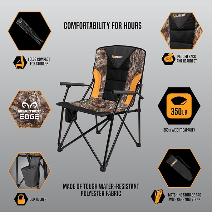 Allen Company Vanish Padded Armchair with Backrest Realtree Edge Camo
