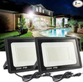 2Pack LED Flood Light Outdoor250W LED Work Light 25500lmwith 6FT US PlugIP66 Waterproof Exterior Security Lights6000K Daylight White Outside Floodlights Slim Design for Playground Yard
