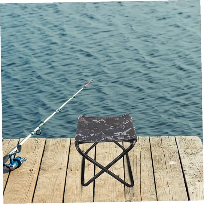 Portable Foldable Camping Stool Large Camouflage Lightweight Bench Portable Folding Chair for Hiking Fishing Outdoor Gardening and Travel