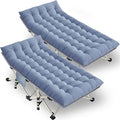 2 Pack XXL Extra Wide Camping Cots for Adults - 79 L x 32 W x 18 H Includes Comfortable Mattress &amp Carry Bag - Perfect for Indoor/Outdoor Use Vacation Travel