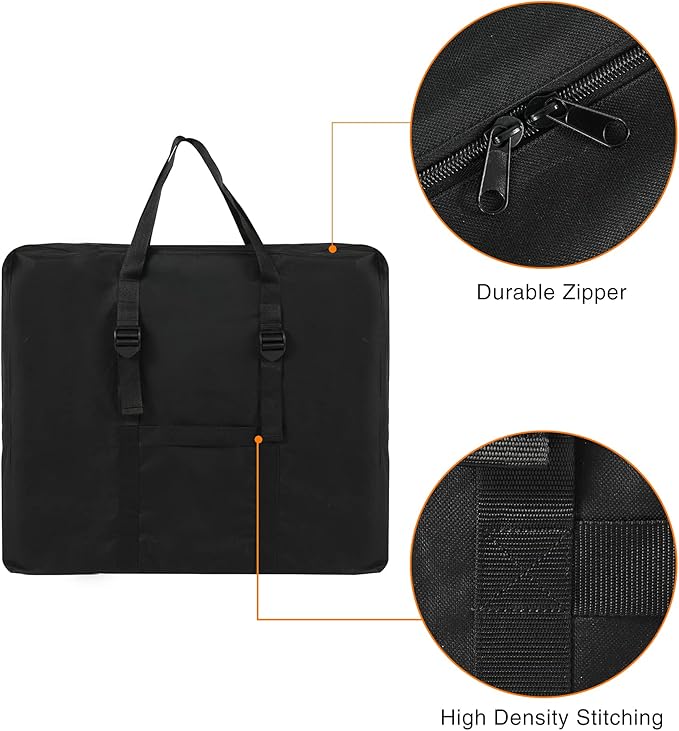 REDCAMP Black-2 Pack Folding Table Storage Bag Waterproof Carry Bag with Handles for Folding Picnic Camping Card Table Black 26 D x 5 W x 24 H