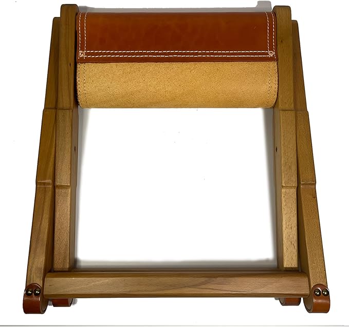 Foldable Leather Stool Portable Beech Wood Artist Folding Stool Italian Top Vegetable Tanned Leather Seat Home Fashion Genuine Leathers Director’s Stools for Home Outdoor Camping Fishing