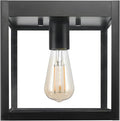 Globe Electric 60000020 1-Light Outdoor Flush Mount Ceiling Light Fixture Matte Black Clear Glass Shade Front Porch Décor Lighting Weather Resistant