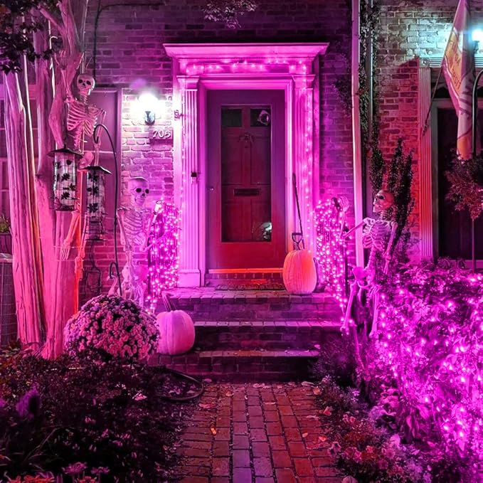 kemooie 500 LED Pink Valentines Day Lights164 FT String Lights Outdoor Plug in Waterproof with 8 Twinkle Modes for Indoor Outdoor Bedroom Yard Wedding Valentines Day Decoration