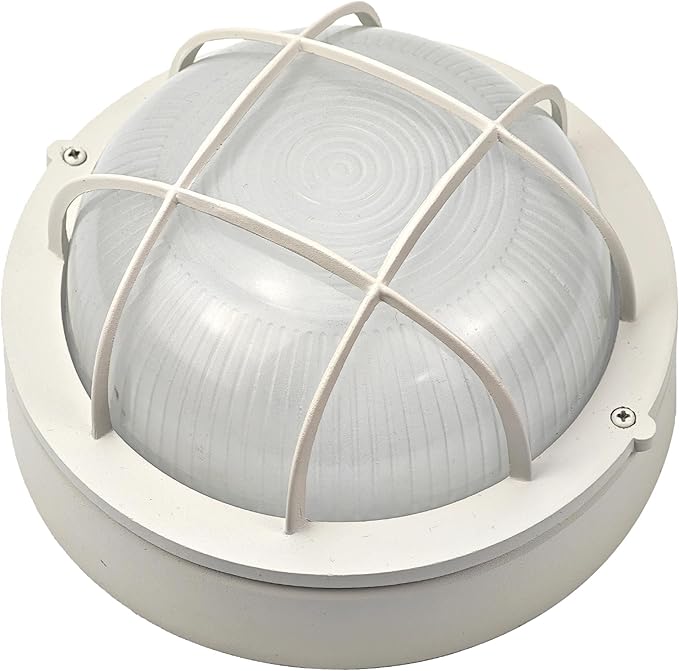 2 Pack 8 Bulkhead LED Light-White Round Nautical Lights 8 LED Sauna Light Fixture 3000K1500 LM15W Nautical Bulkhead Outdoor Light White Round