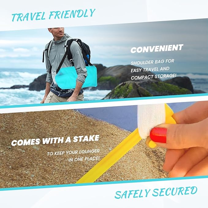 Topyond Inflatable Lounger Air Couch Inflatable Sofa Portable Blow Up Lounge Chair Easy to Inflate Lightweight Beach Hammock Comfortable for Camping Hiking Picnic Lakeside Outdoor Use