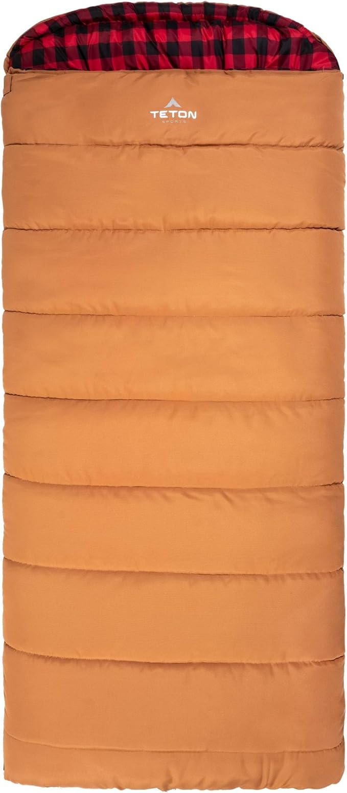 TETON Sports Deer Hunter Sleeping Bag Warm and Comfortable Camping Sleeping Bag Teton Tough Canvas Shell for Camping Hunting and Cold Weather