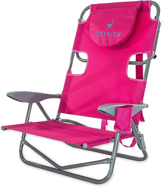 Ostrich On Your Back Chair For Lounge Adjustable Alloy Steel Pink