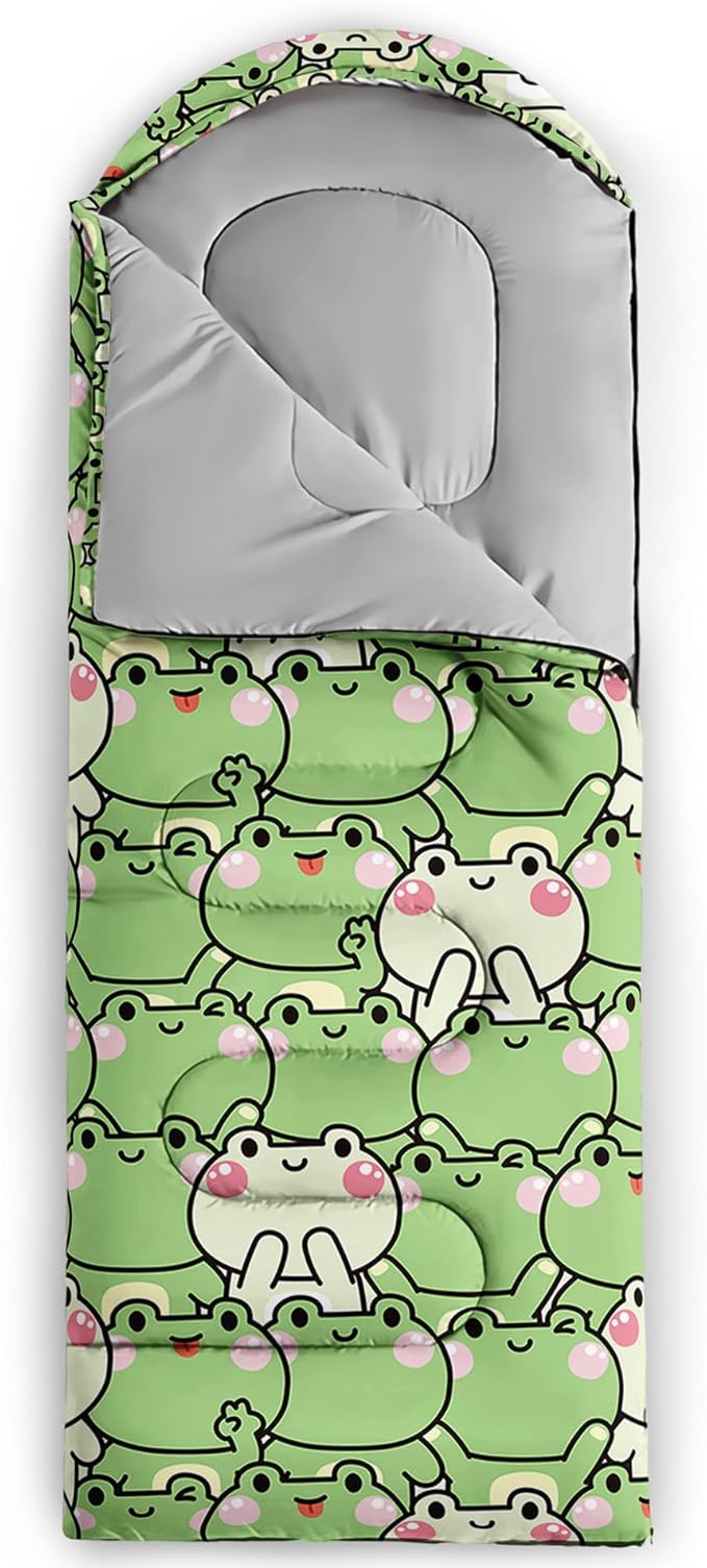 QOOMO Axolotl Cute Camping Sleeping Bags3 Season Warm &amp Cool WeatherLightweightWaterproof Sleeping Bags for Adults &amp KidsTravelingand Outdoors