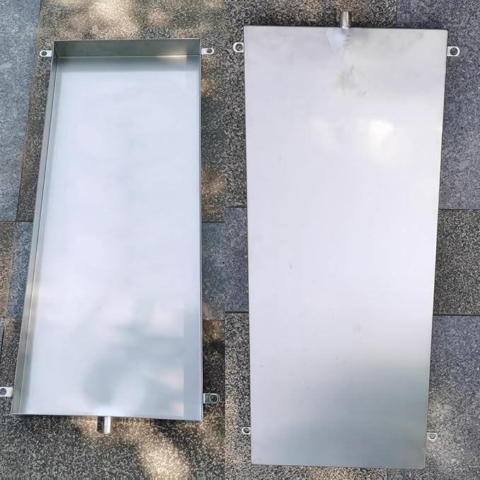 304 Stainless Steel AC Drain Tray Portable Drip Pan for Air Conditioners Water Catcher for Outdoor Units Oil Spill Tray 30x60cm (12x24in)