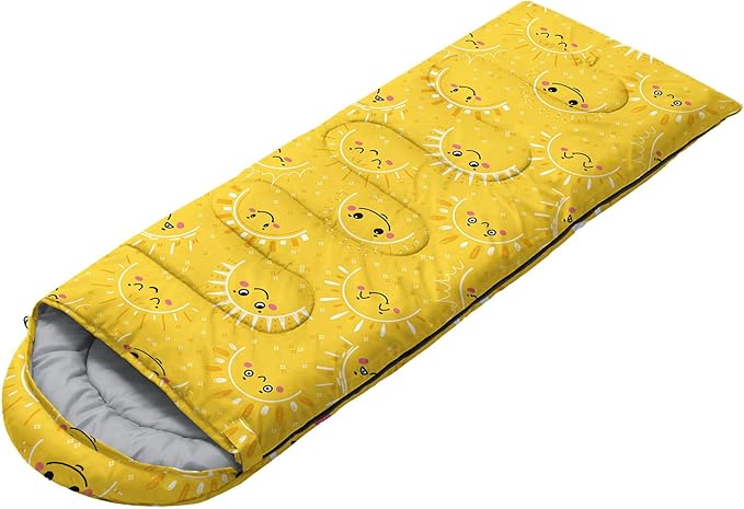 Kids Sleeping Bag for Boys GirlsBlue Ripples Print-Lightweight Warm Portable Outdoor Indoor-Waterproof Cold Weather Resistant Sleeping Bag for Camping Hiking