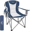 SUNNYFEEL Oversized Camping Chair for Big &amp Tall Adults Heavy Duty Folding Camp Chair Supports 500 lbs Padded High Back Lawn Chair with Cup Holder Portable Outdoor Chair for Camping Fishing &am