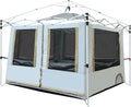 REDCAMP Canopy Camping Tent for Pop Up Canopy Inner Tent with Mesh Window Converts Straight Leg 10ft Canopy into Camping Shelter Fits 4-6 Person Khaki White(Frame/Shelter NOT Included)