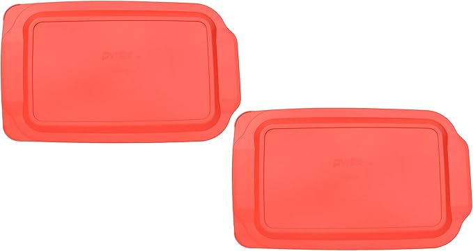 Pyrex 234-PC 4qt Red Food Storage Replacement Lid (2-Pack) - Made in USA