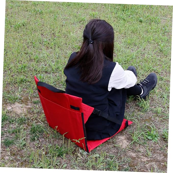 SUPVOX Step Lights Outdoor Folding Seat Cushion Backrest for Camping Fishing Sports Garden Compact Storage