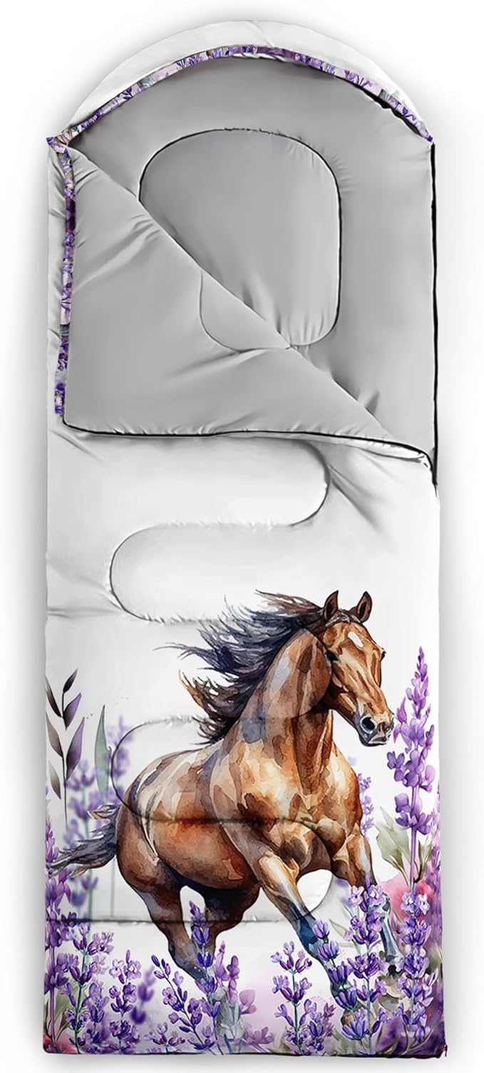 AILONEN Cartoon Camping Sleeping Bag for Boys Girls AdultsLightweight &amp Waterproof3 Season Warm &amp Cold WeatherPortablePrinted Sleeping BagTravelingCampingHiking
