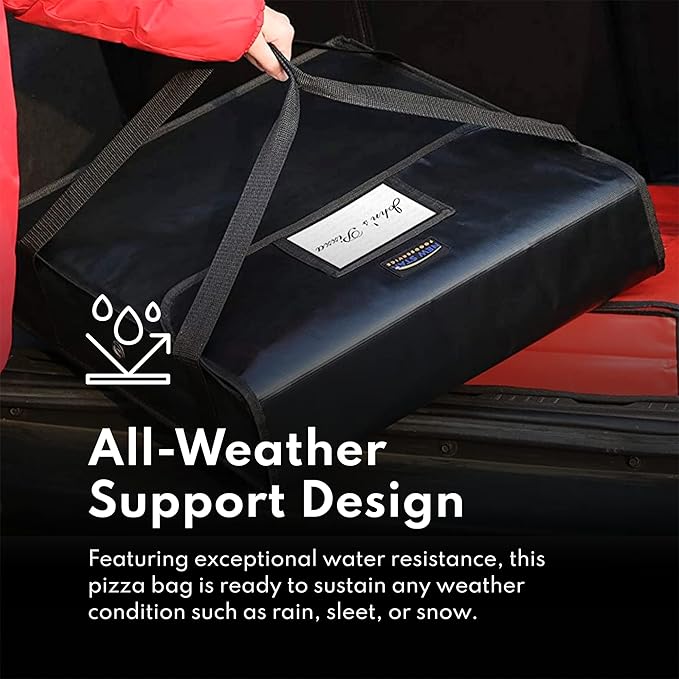 New Star Foodservice Insulated Pizza Delivery Bag 20 x 20 x 5 Inch Black