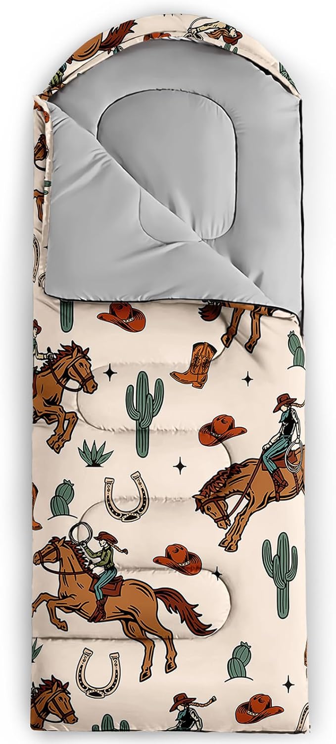 AILONEN Cartoon Camping Sleeping Bag for Boys Girls AdultsLightweight &amp Waterproof3 Season Warm &amp Cold WeatherPortablePrinted Sleeping BagTravelingCampingHiking