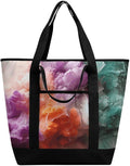 Insulated Shopping BagLarge Reusable Cooler Bags Colorful Printed Foldable Shopping BagTravel Waterproof Shoulder Bag