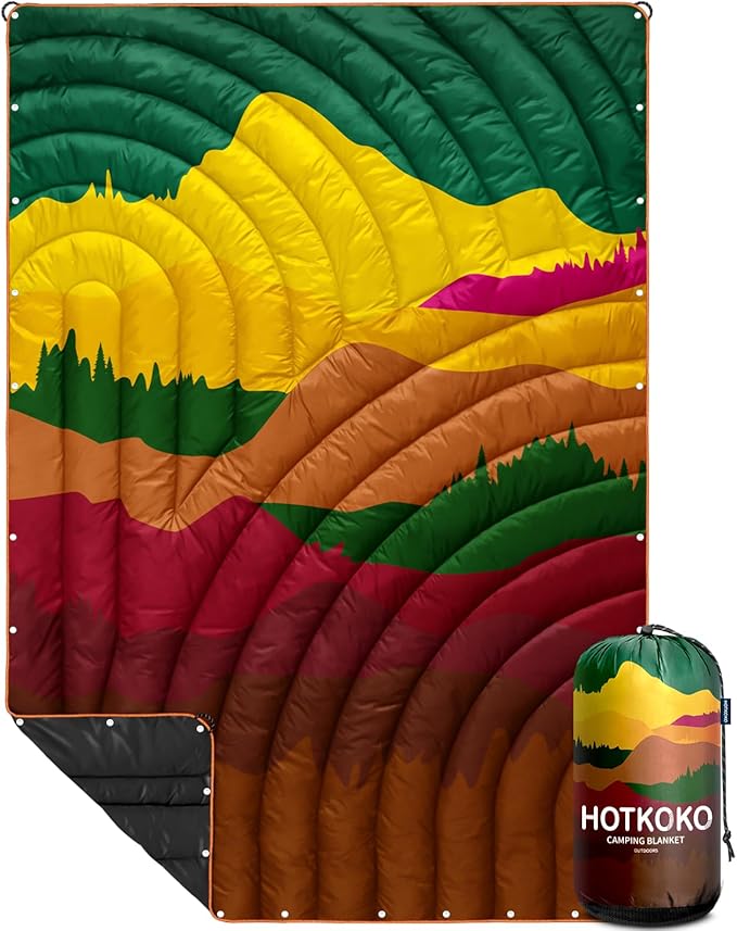 Camping BlanketLightweight Puffy Printed Camping Blanket Packable Outdoor Blanket for CampingTraveling Stadium Hiking Picnics