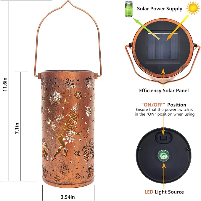 Fairy Solar Lanterns Outdoor Hanging Maple Leaf Decor LanternWaterproof Hollow Out Metal Decorative Garden LightGraceful Decoration for PatioLandscapeWalkwayFestival
