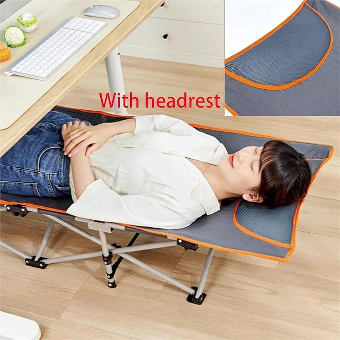 Metal Steel Frame Camping Cot Breathable Oxford Cloth Folding Cot for Outdoor Office/Home Nap Portable Folding Bed for Sleeping