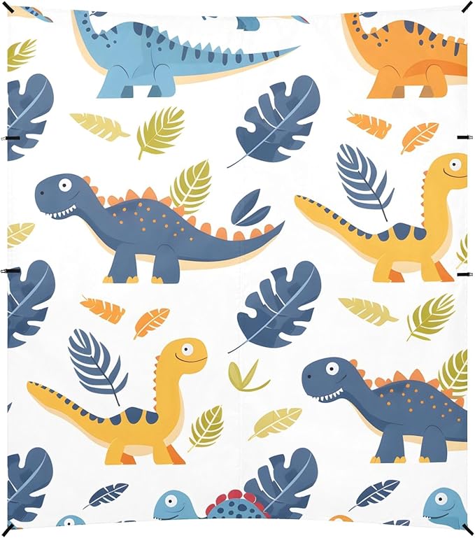 Dinosaur Seamless Pattern Camping Sun Shelter Beach Tent Portable Beach Sun Shade Outdoor Canopy for Camping Trips Fishing Picnic