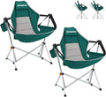 KingCamp Oversized Hammock Camping Chair Swinging Recliner Chair for Backyard Lawn Beach Camp Outside Indoor Adults Portable Lounger Folding Chair Hold Up to 264lbs Cup Holder (Green/Grey)