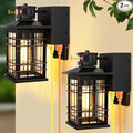 Porch Lights with GFCI Outlet 2-Pack Motion Sensor Dusk to Dawn Waterproof Outdoor Lights 3 Modes Oil-Rubbed Bronze Exterior Light Fixtures Wall Mount Outside Wall Lanterns for Front Door House